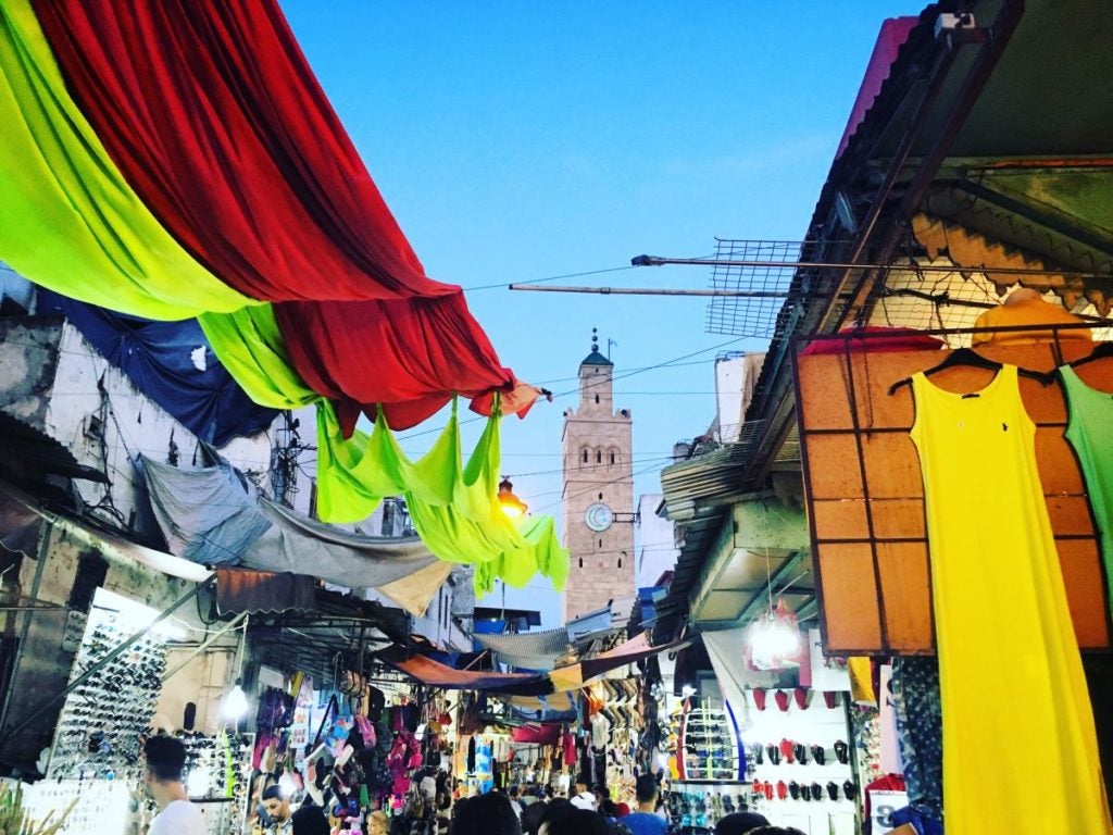 A Rabat open-air market during the day.