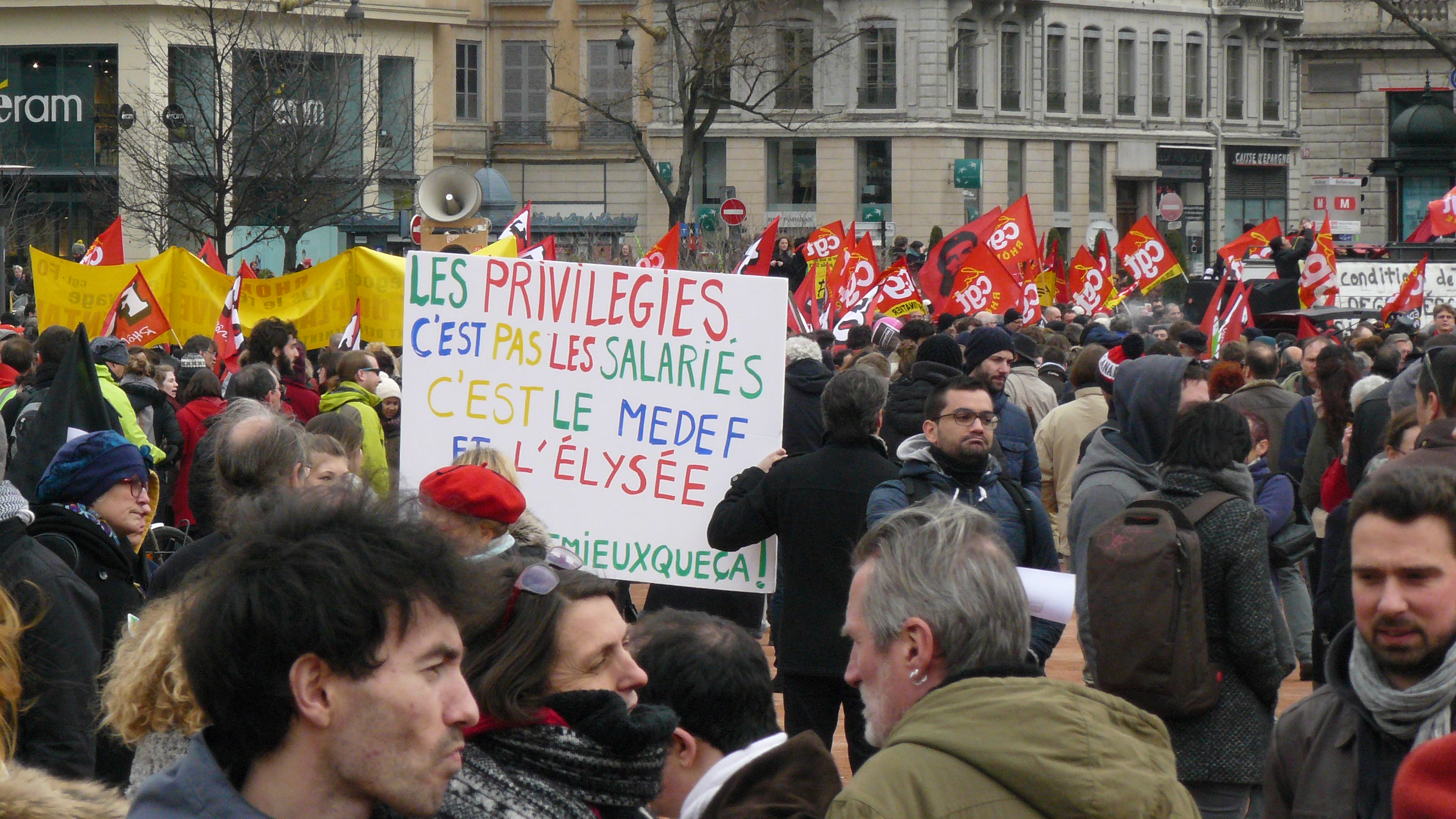 Protesters in Lyon